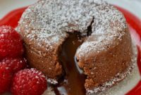 Molten Chocolate Cakes with Raspberry Coulis