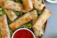 Oven-Crisped Chicken Spring Rolls