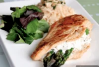 Asparagus and Goat Cheese Stuffed Chicken Breast