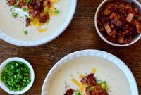 Creamy Potato Soup with Crispy Bacon and Cheddar
