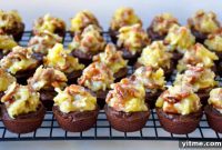 Decadent German Chocolate Brownie Bites