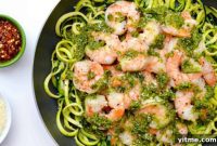 Pesto Shrimp Zucchini Noodles