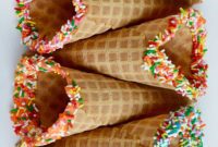 Rainbow Swirl Waffle Cones