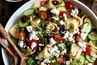 Greek Tortellini Salad with Lemon-Herb Vinaigrette