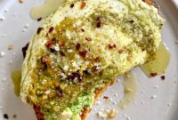 Pesto-Swirled Eggs on Cheesy Toast