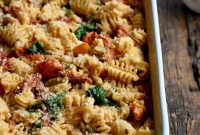 Creamy Boursin Pasta Bake with Sun-Dried Tomatoes and Spinach