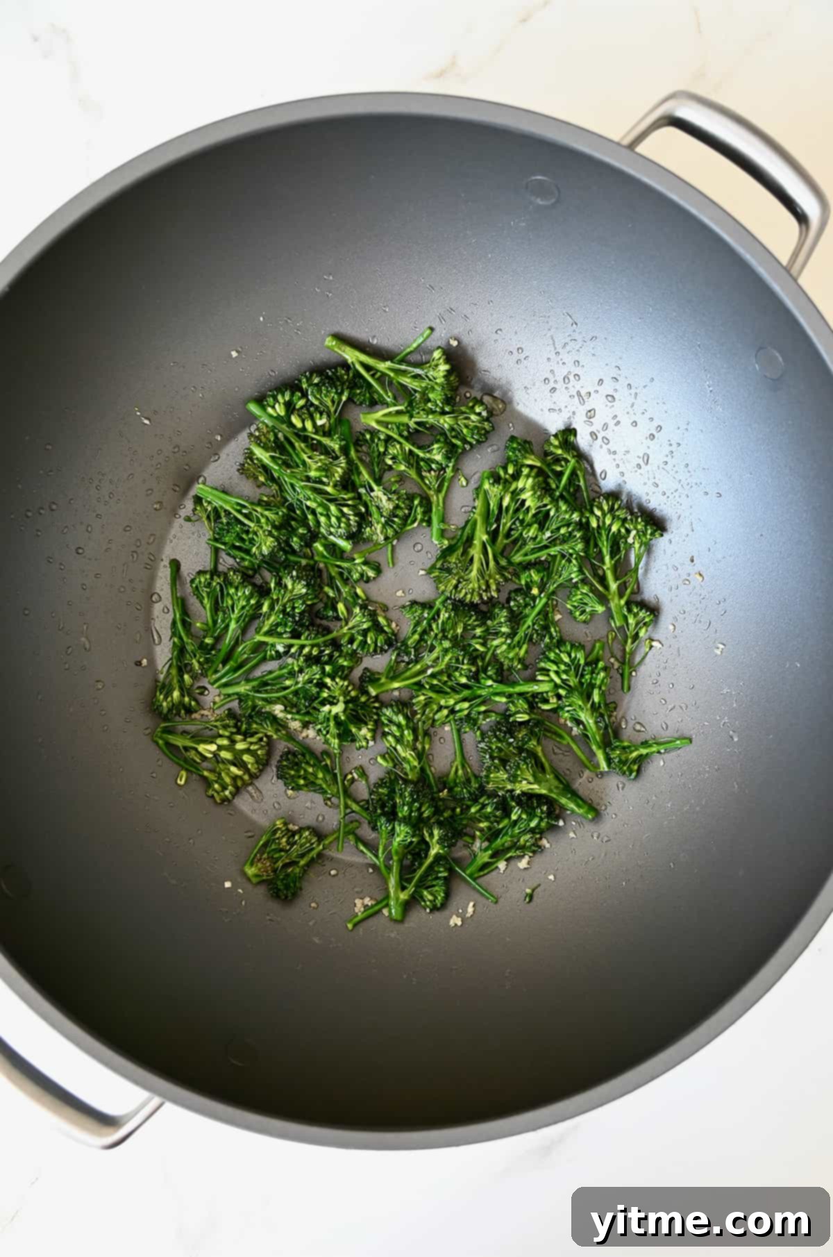 Cooking Garlic and Broccolini