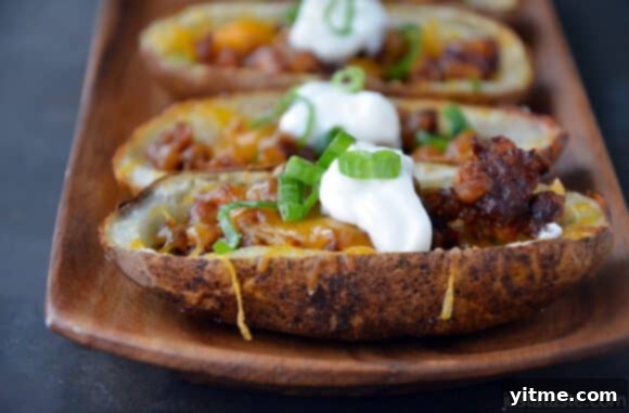 Baked Potato Skins with Chorizo