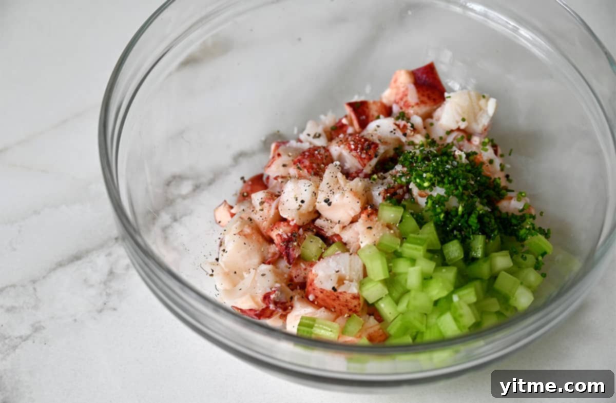 Garlic Butter Lobster Rolls 4 Preparing the Lobster Roll Filling