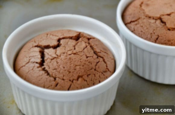 Baked cake in ramekin