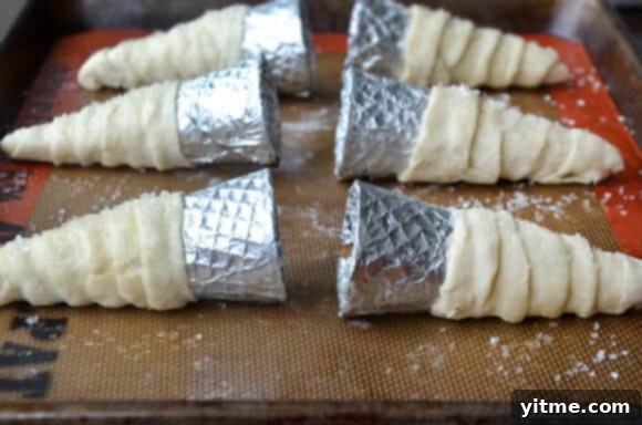 Puff Pastry Cornucopias with Sanding Sugar