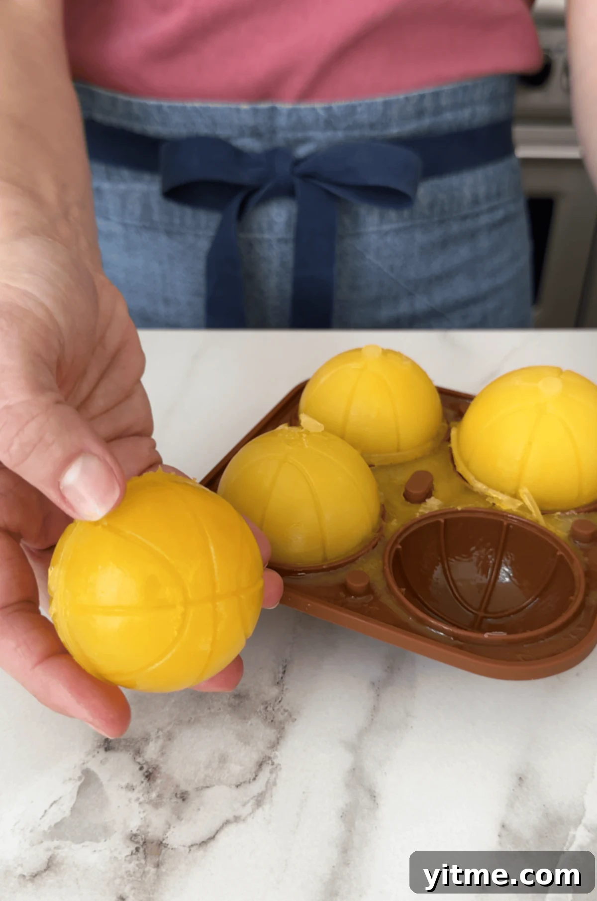 Star shaped orange juice ice cubes