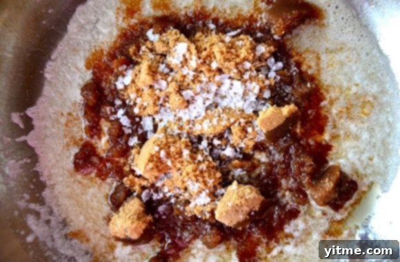 Ingredients for Homemade Butterscotch Sauce in a heavy-bottomed saucepan