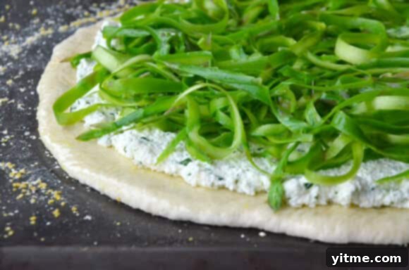 Asparagus Ricotta Delight Pizza 6 Shaved Asparagus and Ricotta Pizza