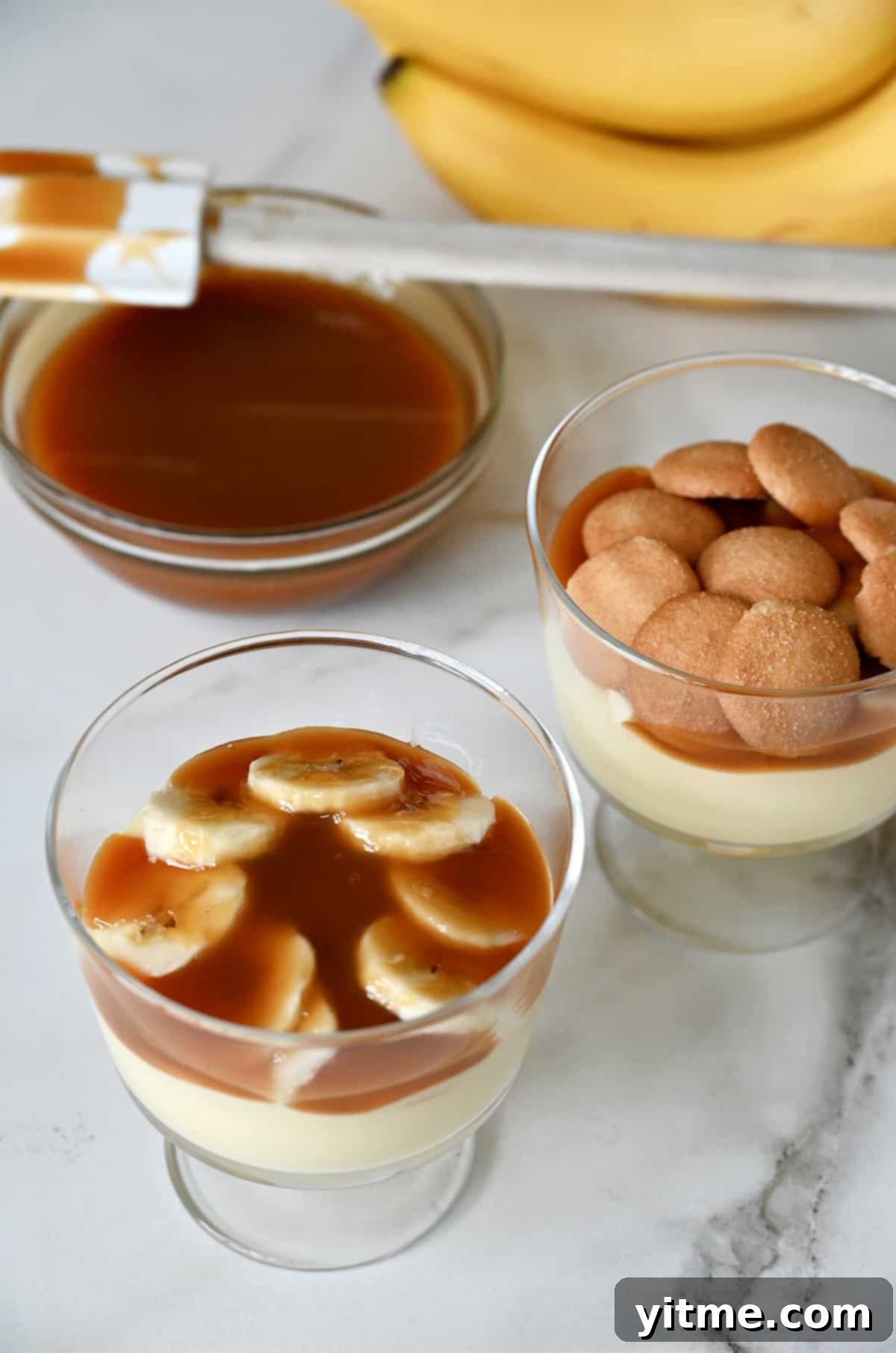 Banana pudding parfait glasses