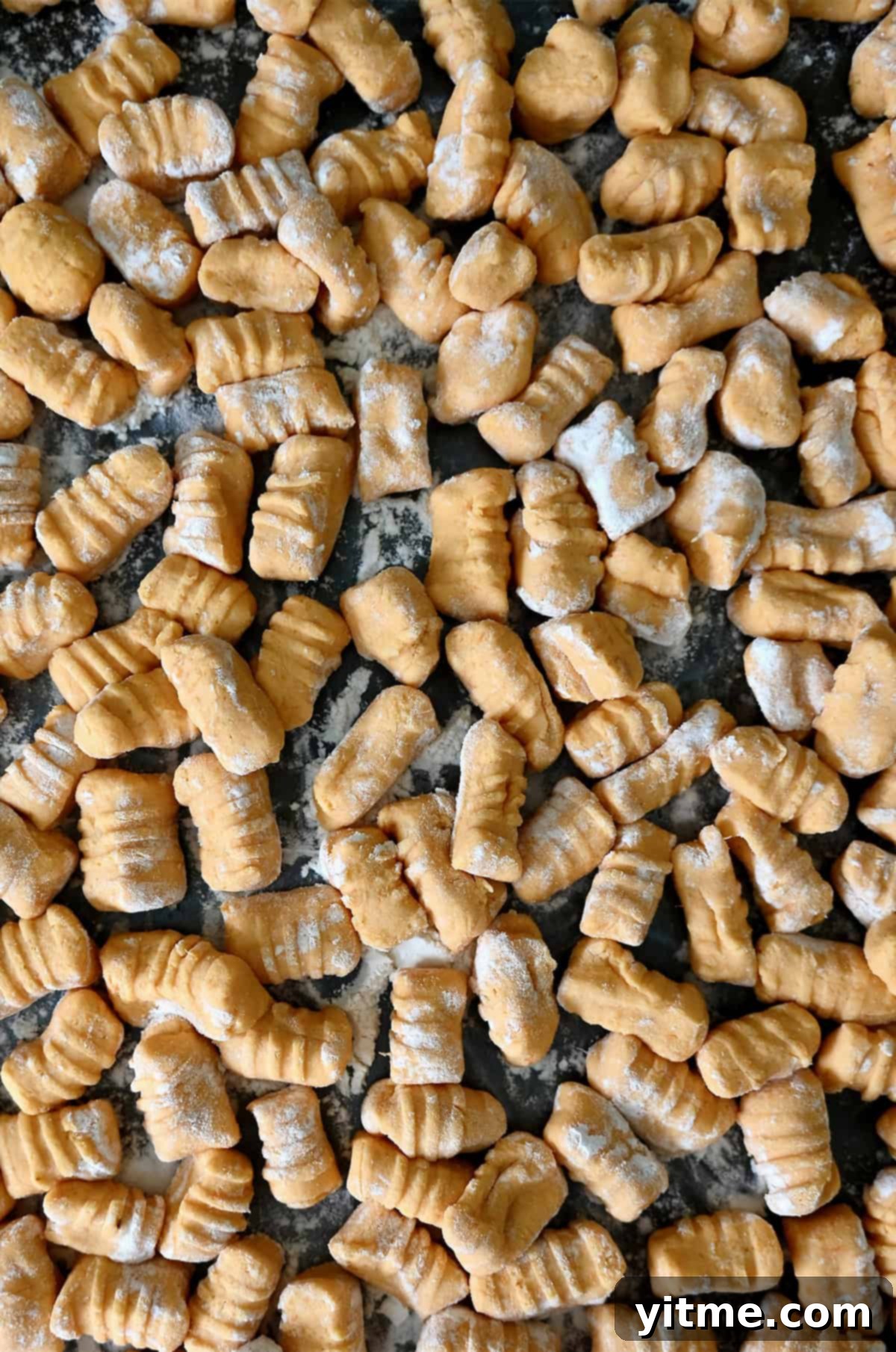 Sweet Potato Gnocchi in Balsamic Brown Butter Sauce 10 Uncooked sweet potato gnocchi.