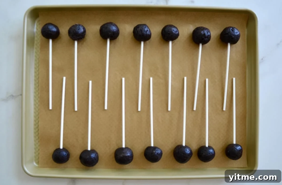Chocolate Cookie Pops: The Easiest Dessert Ever 5 Chocolate cookie pops with popsicle sticks