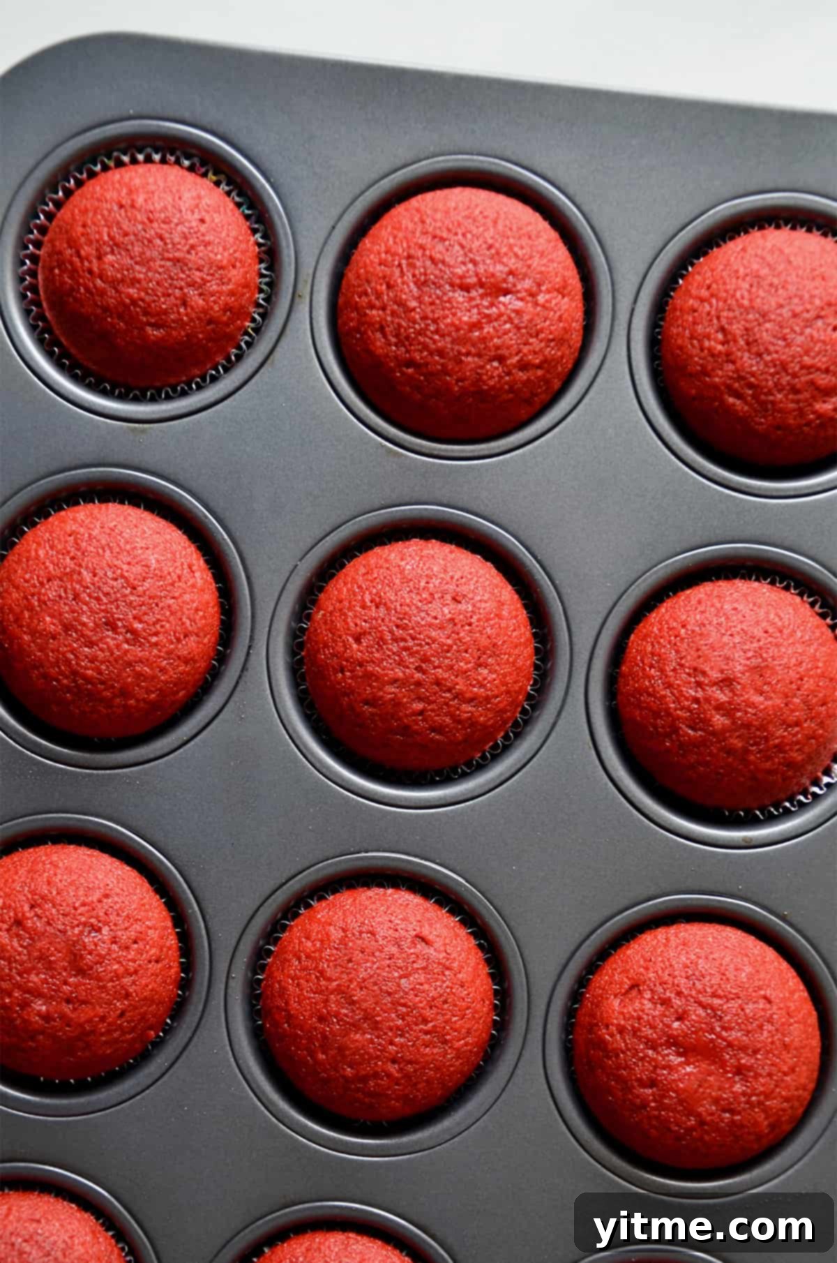 Baked red velvet cupcakes