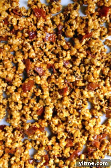 Homemade Caramel Popcorn with Bacon