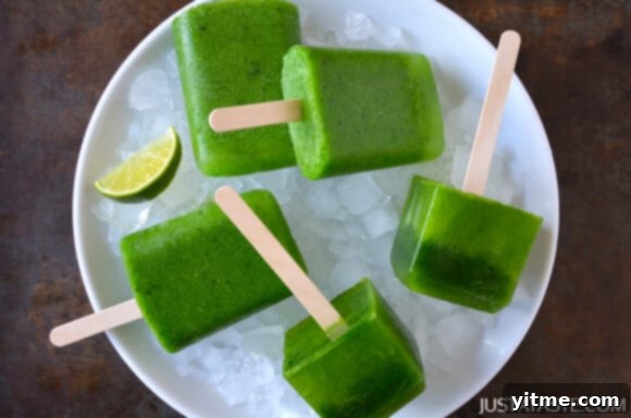 Refreshing Green Juice Pops 6 Green Juice Popsicles - Healthy Snack Idea