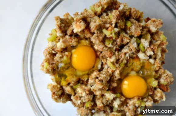 Close-up of golden brown leftover stuffing waffles.