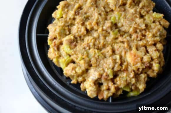 Stuffing waffles ready to be served with Thanksgiving leftovers.