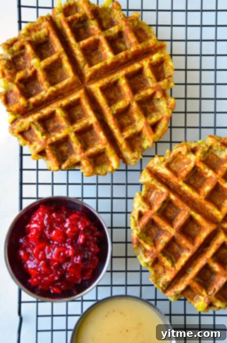 Leftover Stuffing Waffles Recipe from justataste.com