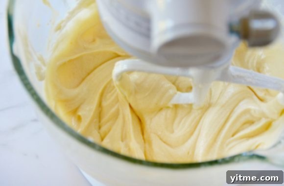 Raspberry Swirl Coffee Cake 4 Cream Cheese Coffee Cake Batter in Stand Mixer Bowl