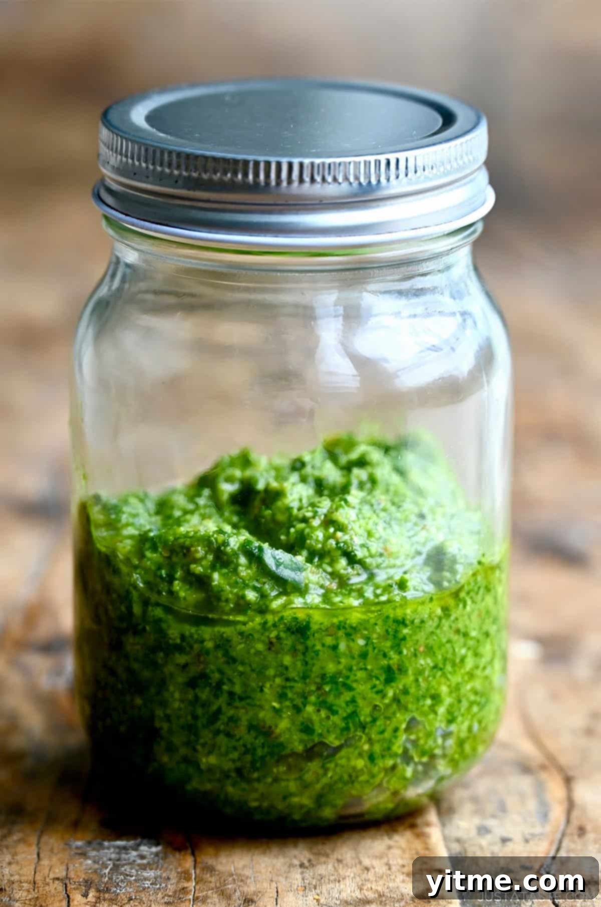Homemade basil pesto