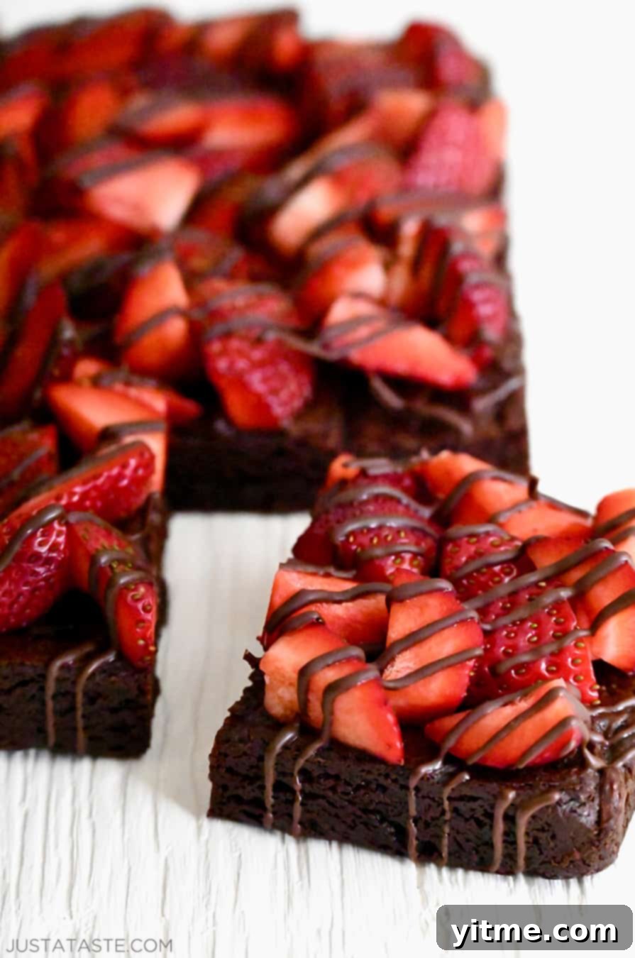 A Chocolate-Covered Strawberry Brownie corner piece.