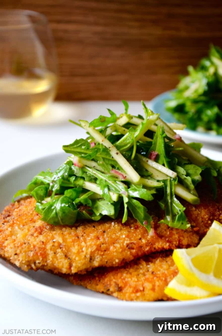 Chicken Milanese with Green Apple Salad.