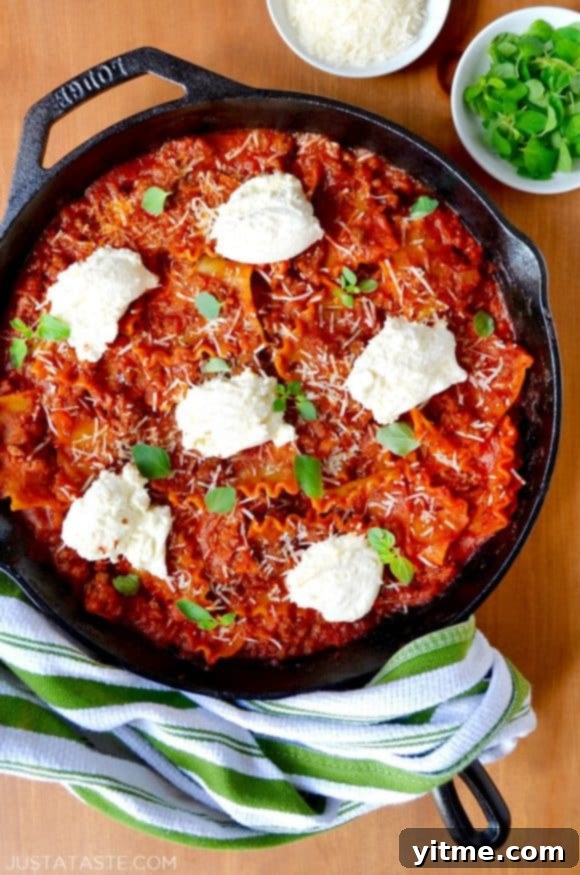 Easy Skillet Lasagna.
