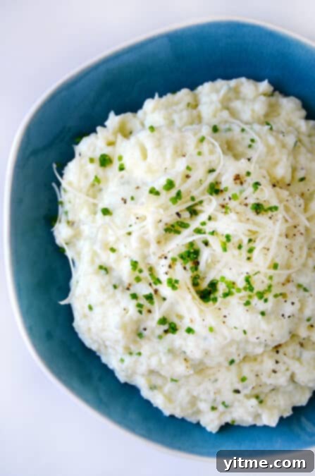 Cheesy Chive Mashed Cauliflower 10 Mashed Cauliflower with Cheese and Chives Recipe on justataste.com