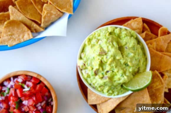 Various dishes and snacks served with creamy Greek Yogurt Guacamole, showcasing its versatility.