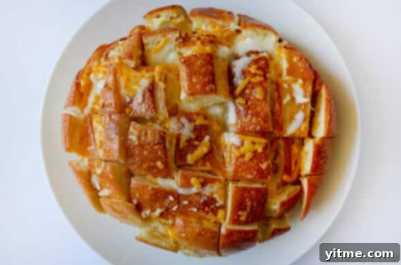 Cheesy Pull-Apart Garlic Bread with Herbs and Melted Cheese