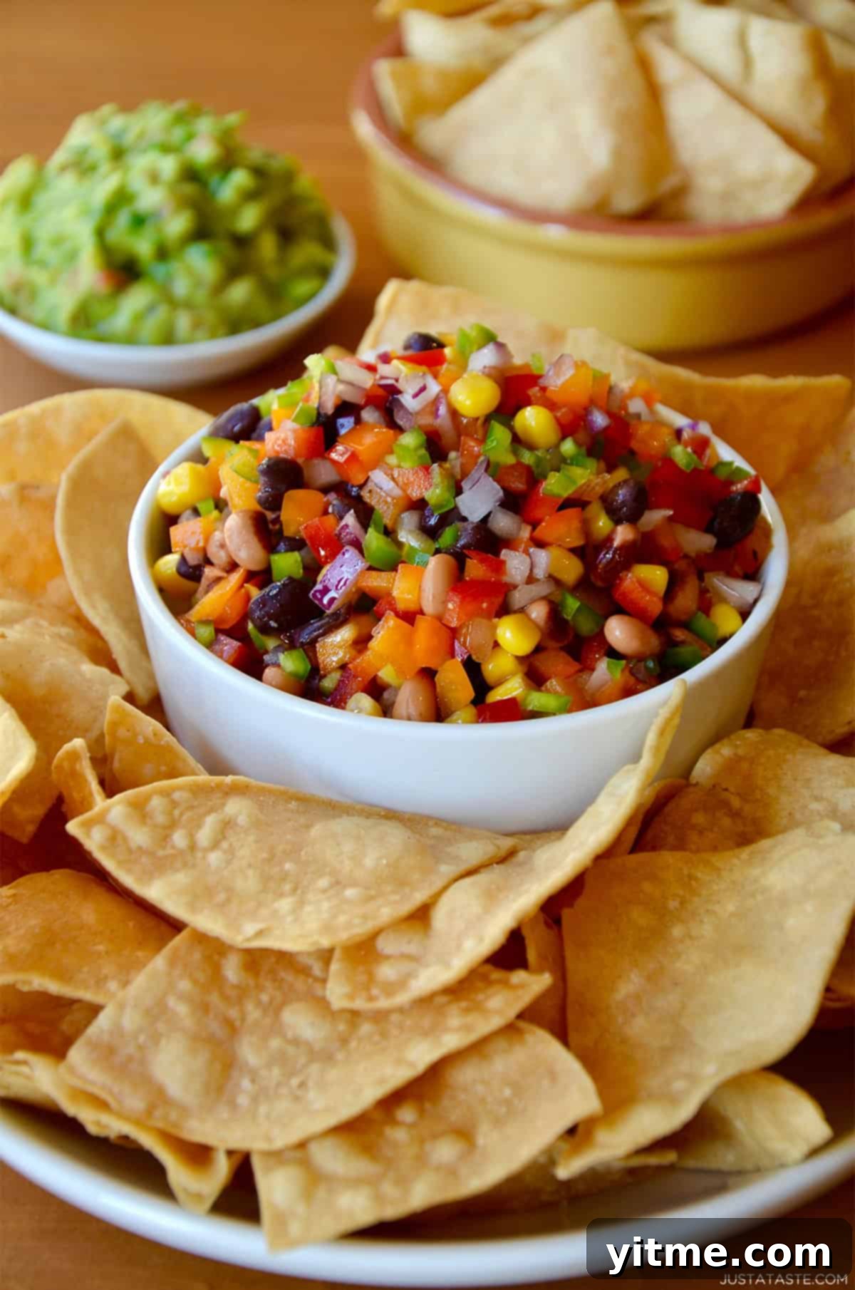 Texas Caviar served with tortilla chips