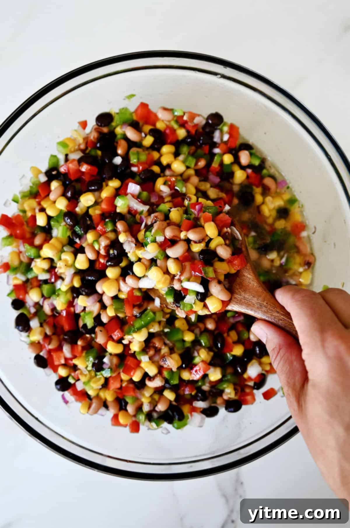 Mixing Texas Caviar