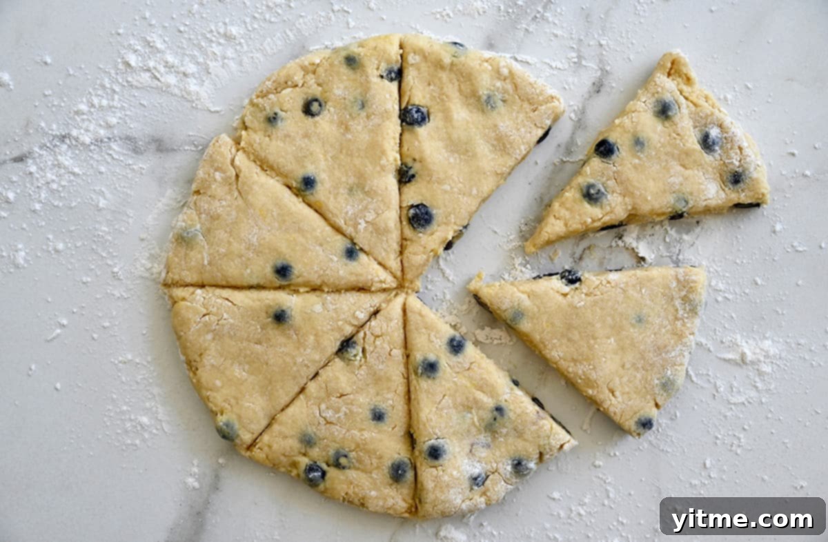Blueberry Scone Dough Wedges