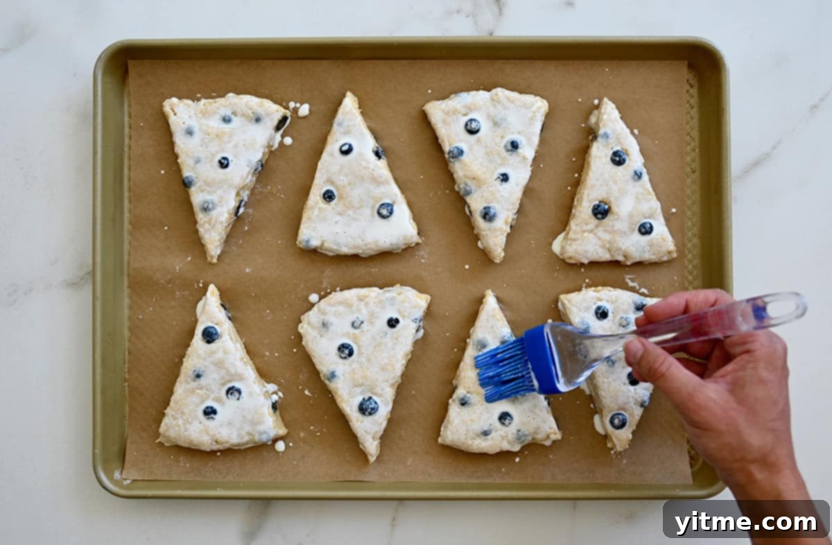 Brushing Scones with Cream