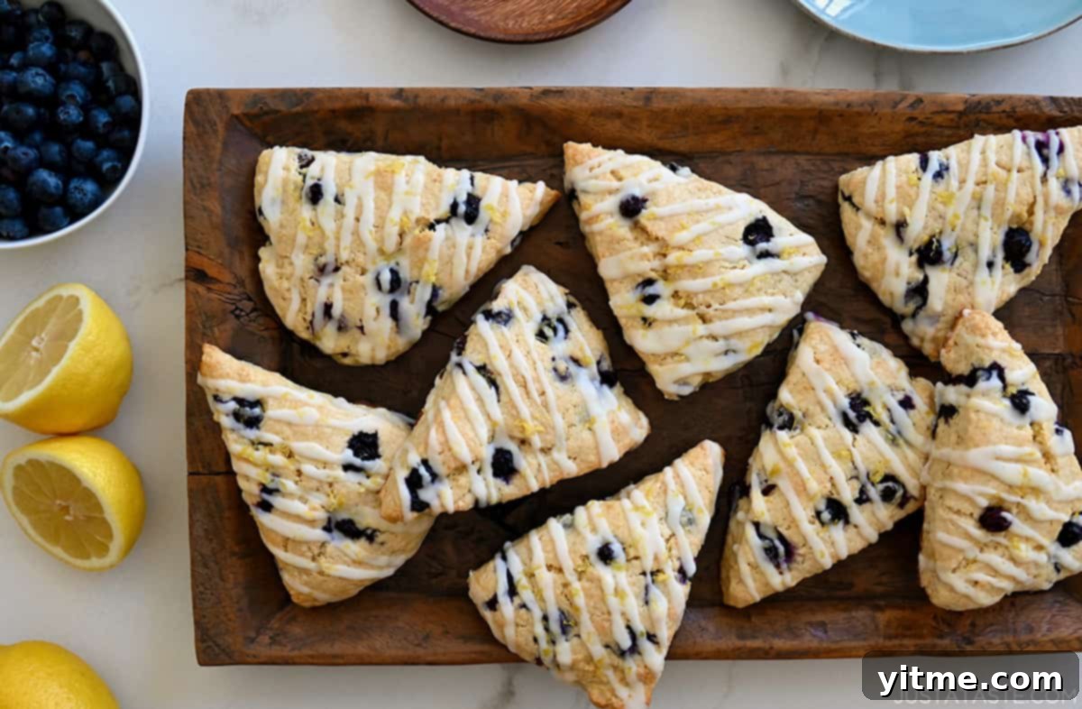 Lemon Blueberry Scones on Platter