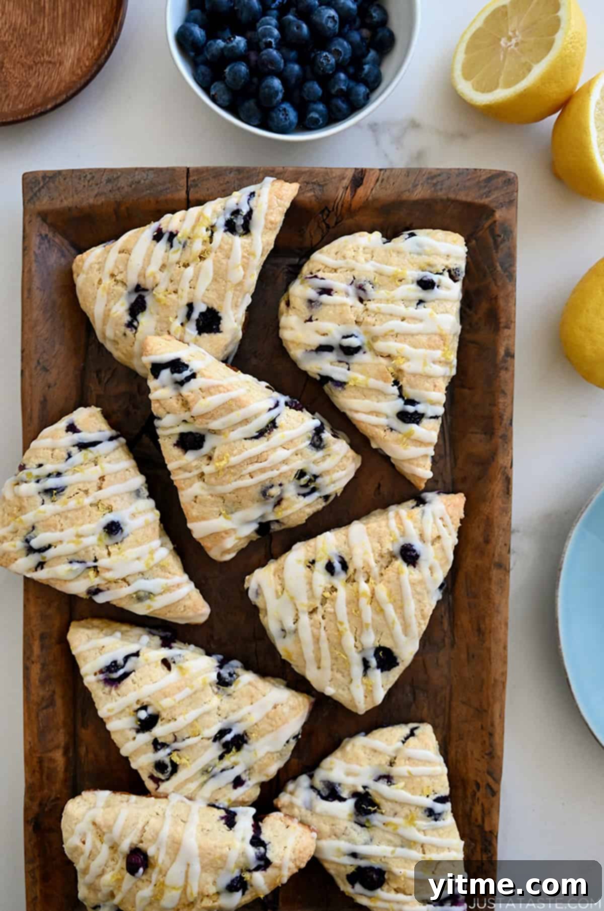 Glazed Lemon Blueberry Scones