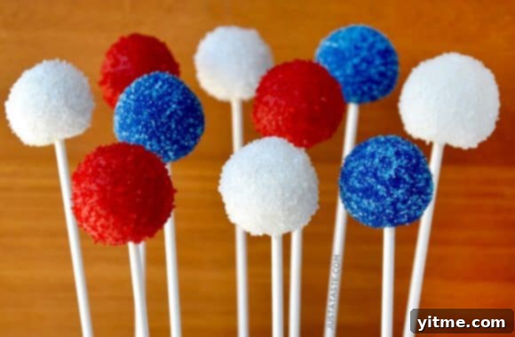 Red, White and Blue Oreo Cookie Pops