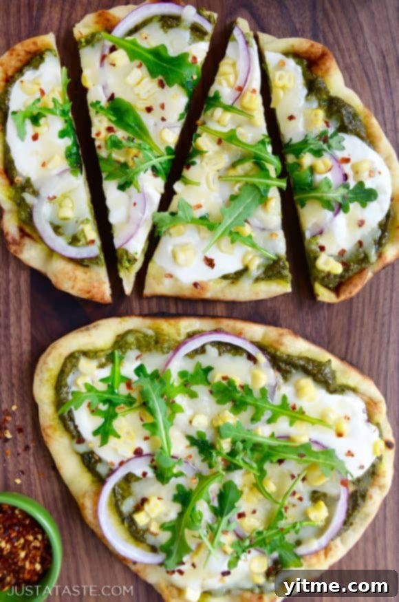 Avocado Pesto Grilled Flatbread Pizza 7 Grilled Flatbread Pizzas with Avocado Pesto Photo