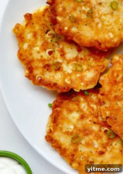 Quick and easy corn fritters.