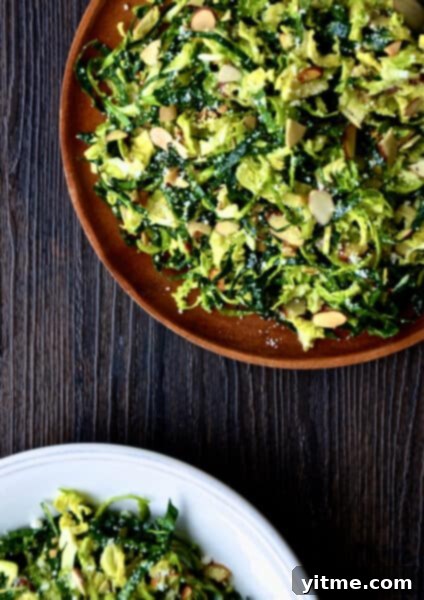 Shredded kale and Brussels sprout salad.