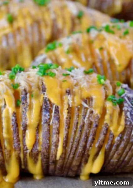 Cheesy Hasselback potatoes.