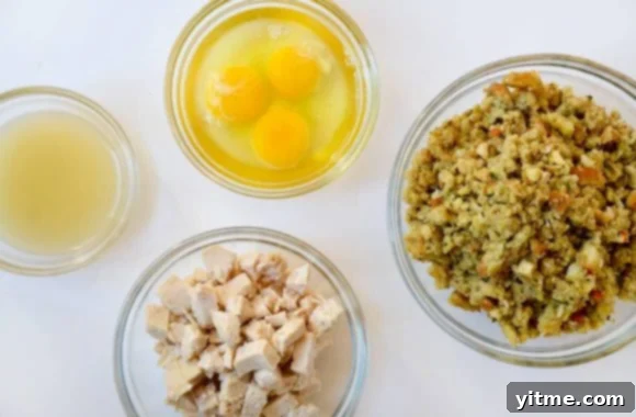 Turkey and Stuffing Thanksgiving Leftover Muffins 3 Thanksgiving Leftover Turkey and Stuffing Muffins Recipe