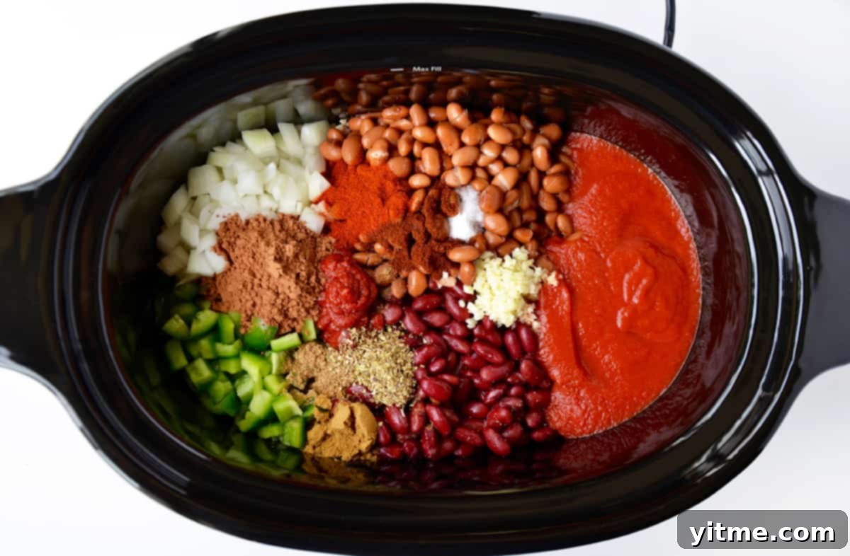 Ingredients in a slow cooker