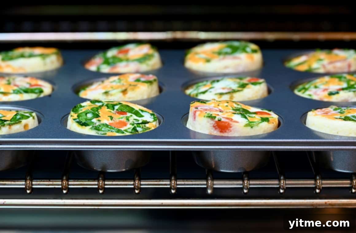 Egg white muffins baking in the oven