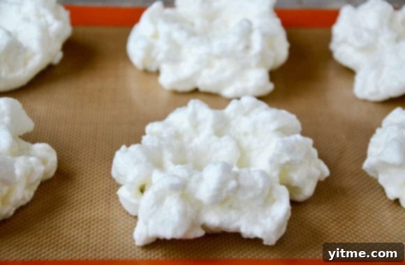 Cloud Eggs Recipe Step 3: Forming the Egg White Mounds